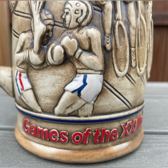 1984 LA Summer Olympics games Budweiser Stein beer Mug collectible holiday gift - Picture 4 of 12